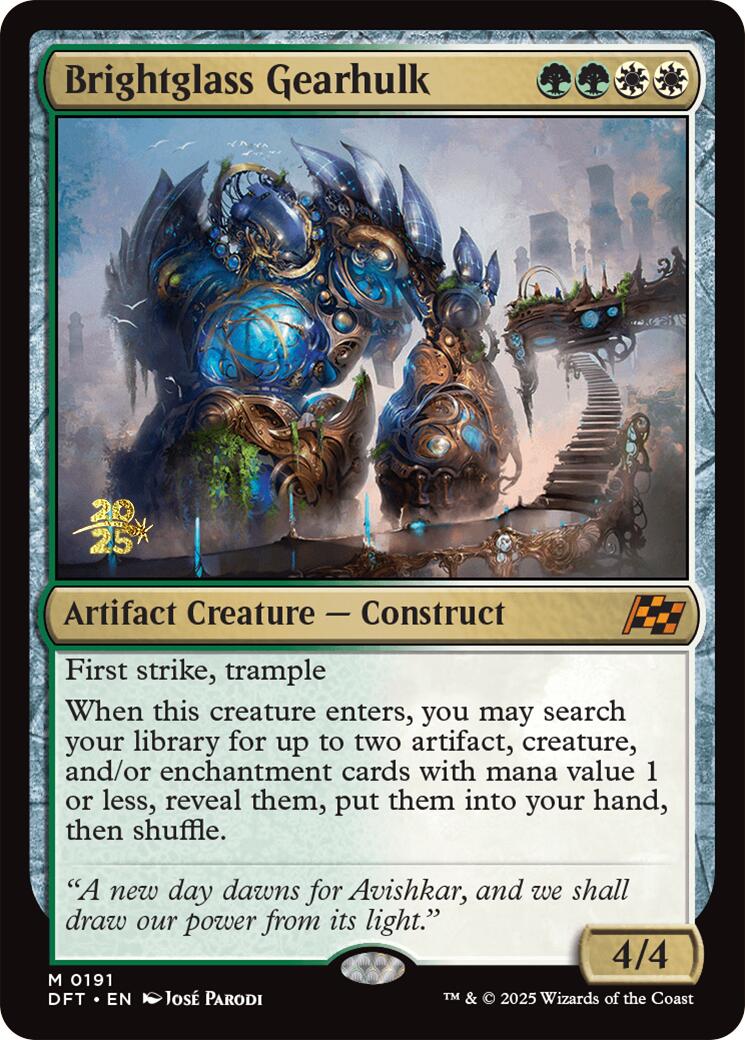 Brightglass Gearhulk [Aetherdrift Prerelease Promos] | I Want That Stuff Brandon