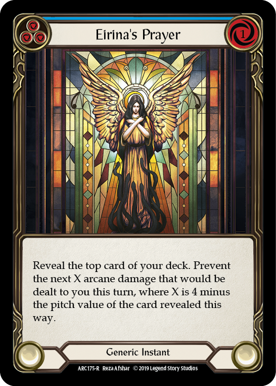 Eirina's Prayer (Blue) [ARC175-R] (Arcane Rising)  1st Edition Rainbow Foil | I Want That Stuff Brandon