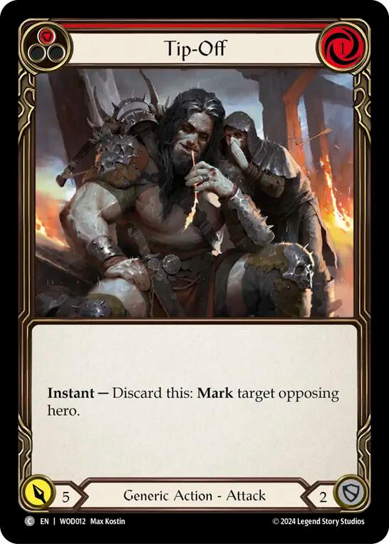 Tip-Off (Red) [WOD012] (The Hunted Arakni, Web of Deceit Blitz Deck) | I Want That Stuff Brandon