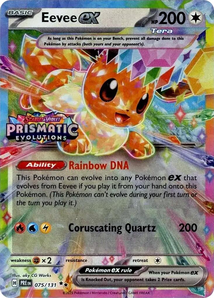 Eevee ex (075/131) (Prismatic Evolutions Stamp) [Scarlet & Violet: Prismatic Evolutions] | I Want That Stuff Brandon