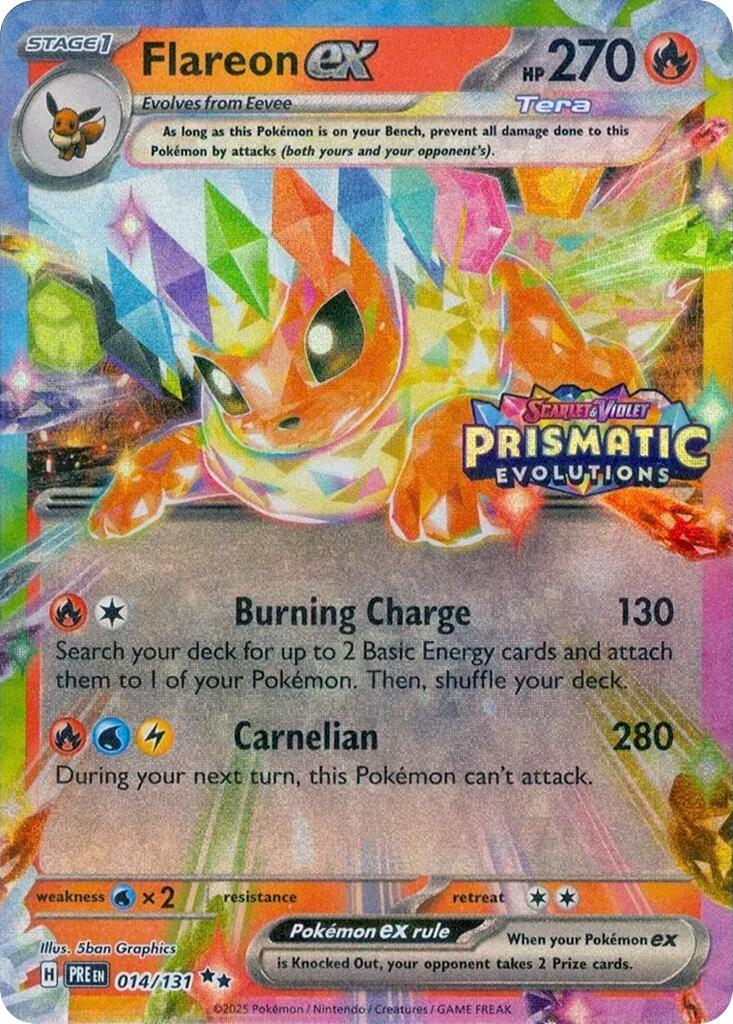 Flareon ex (014/131) (Prismatic Evolutions Stamp) [Scarlet & Violet: Prismatic Evolutions] | I Want That Stuff Brandon