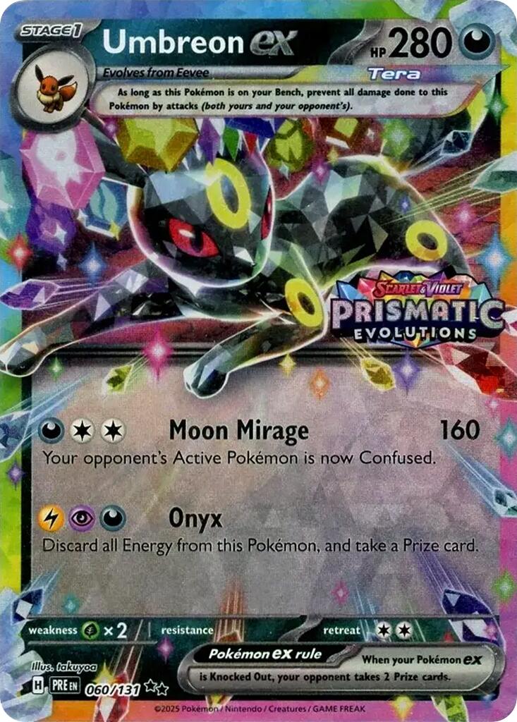 Umbreon ex (060/131) (Prismatic Evolutions Stamp) [Scarlet & Violet: Prismatic Evolutions] | I Want That Stuff Brandon