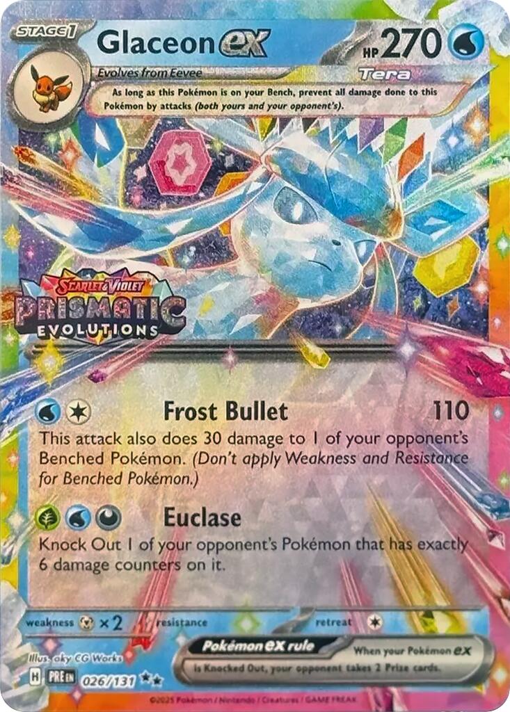 Glaceon ex (026/131) (Prismatic Evolutions Stamp) [Scarlet & Violet: Prismatic Evolutions] | I Want That Stuff Brandon