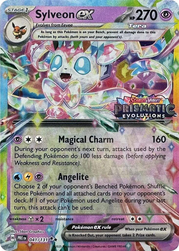 Sylveon ex (041/131) (Prismatic Evolutions Stamp) [Scarlet & Violet: Prismatic Evolutions] | I Want That Stuff Brandon