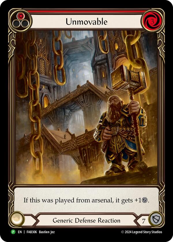 Unmovable (Red) (Extended Art) [FAB306] (Promo)  Rainbow Foil | I Want That Stuff Brandon