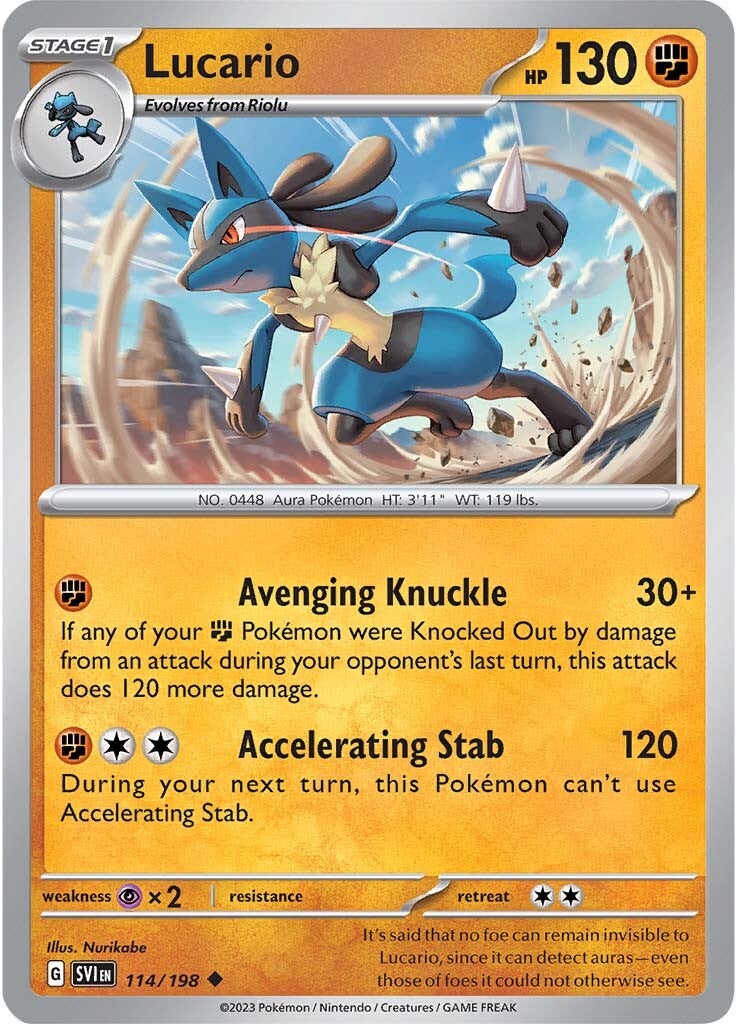 Lucario (114/198) [Scarlet & Violet: Base Set] | I Want That Stuff Brandon