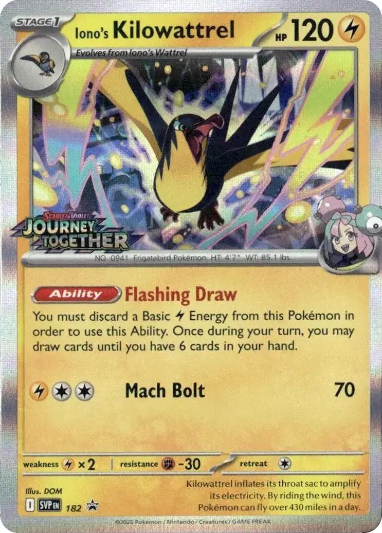 Iono's Kilowattrel (182) [Scarlet & Violet: Black Star Promos] | I Want That Stuff Brandon
