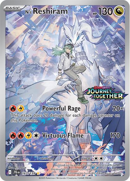 N's Reshiram (167/159) (Journey Together Stamp) [Scarlet & Violet: Journey Together] | I Want That Stuff Brandon