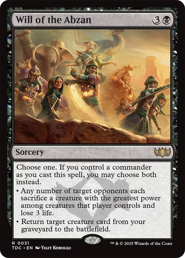 Will of the Abzan [Tarkir: Dragonstorm Commander] | I Want That Stuff Brandon