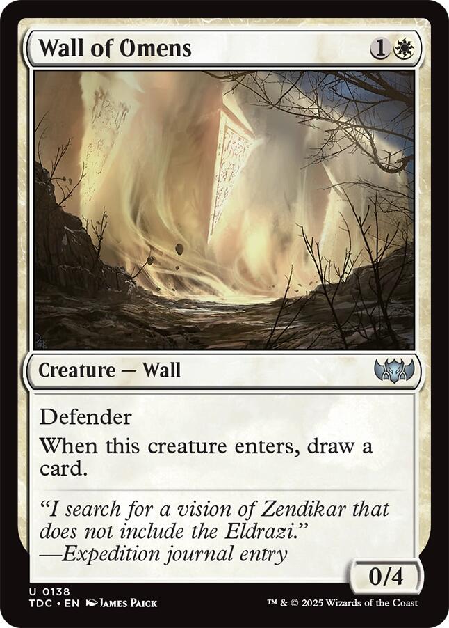 Wall of Omens [Tarkir: Dragonstorm Commander] | I Want That Stuff Brandon