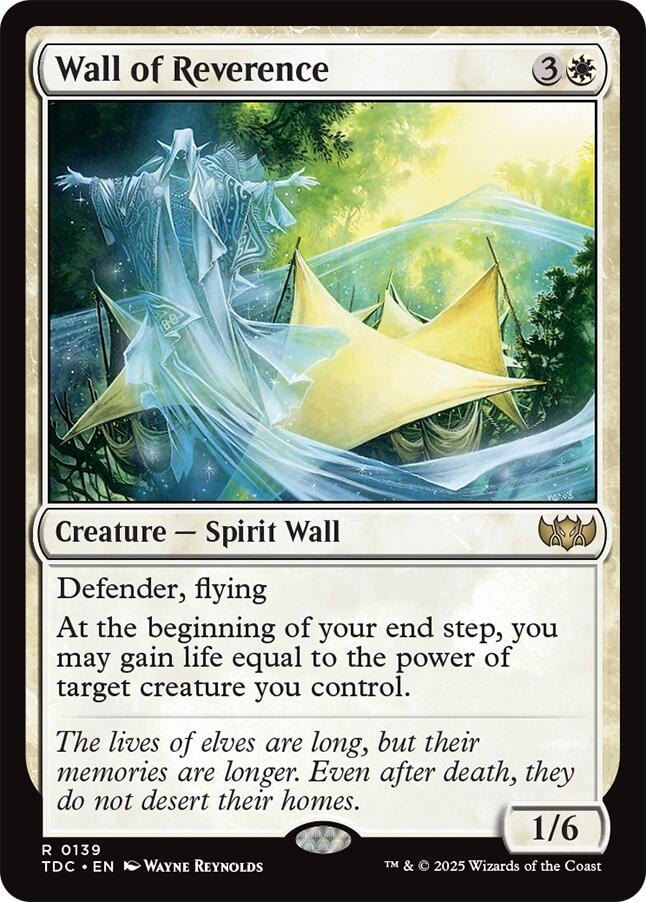 Wall of Reverence [Tarkir: Dragonstorm Commander] | I Want That Stuff Brandon