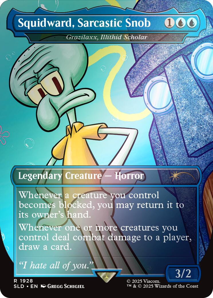Squidward, Sarcastic Snob - Grazilaxx, Illithid Scholar (Rainbow Foil) [Secret Lair Drop Series] | I Want That Stuff Brandon