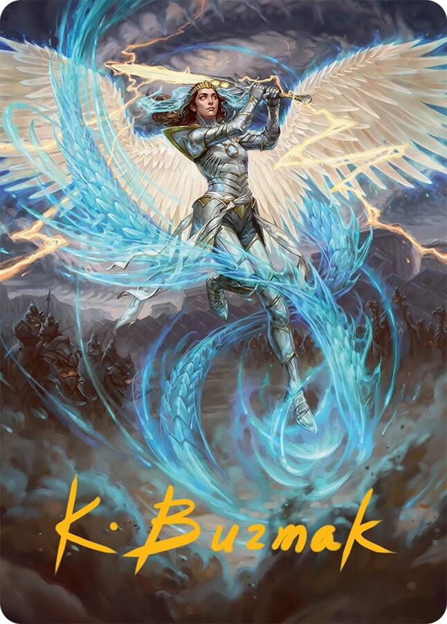 Elspeth, Storm Slayer Art Card (49/54) (Gold-Stamped Signature) [Tarkir: Dragonstorm Art Series] | I Want That Stuff Brandon