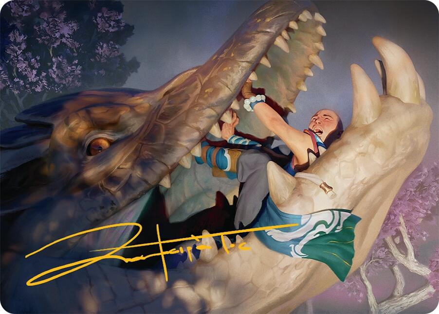 Jaws of Defeat Art Card (53/54) (Gold-Stamped Signature) [Tarkir: Dragonstorm Art Series] | I Want That Stuff Brandon