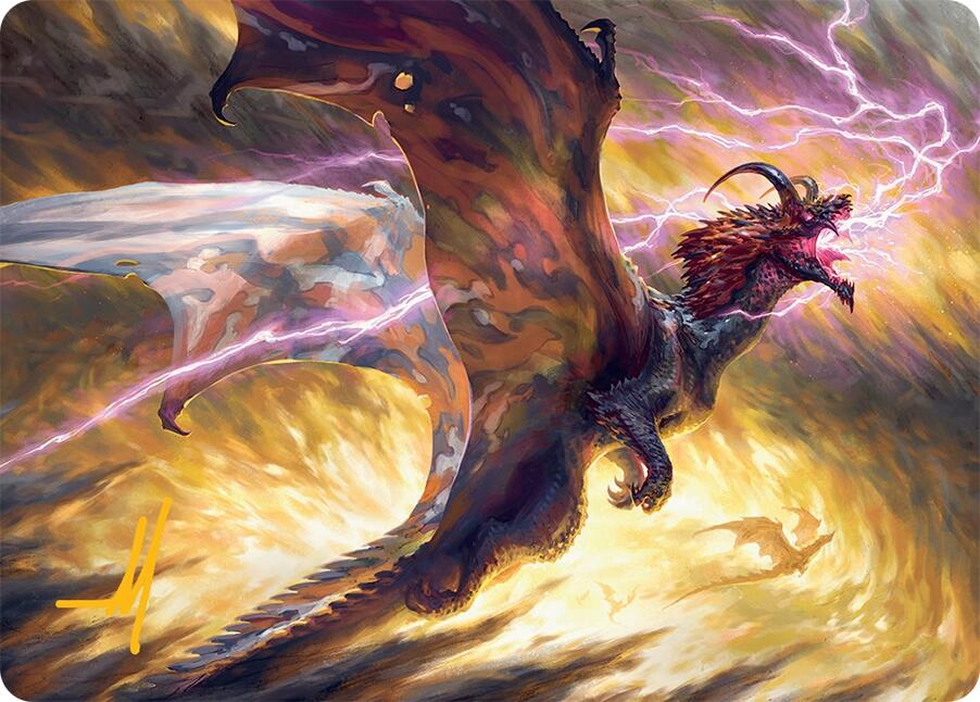 Stormscale Scion Art Card (17/54) (Gold-Stamped Signature) [Tarkir: Dragonstorm Art Series] | I Want That Stuff Brandon