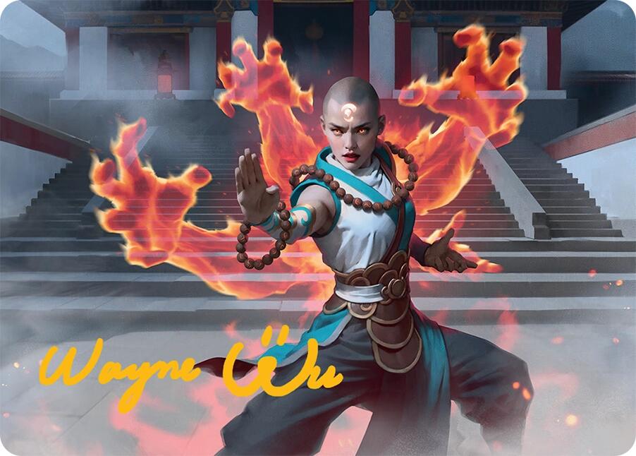 Flamehold Grappler Art Card (24/54) (Gold-Stamped Signature) [Tarkir: Dragonstorm Art Series] | I Want That Stuff Brandon