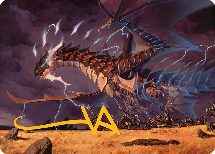 Neriv, Heart of the Storm Art Card (25/54) (Gold-Stamped Signature) [Tarkir: Dragonstorm Art Series] | I Want That Stuff Brandon