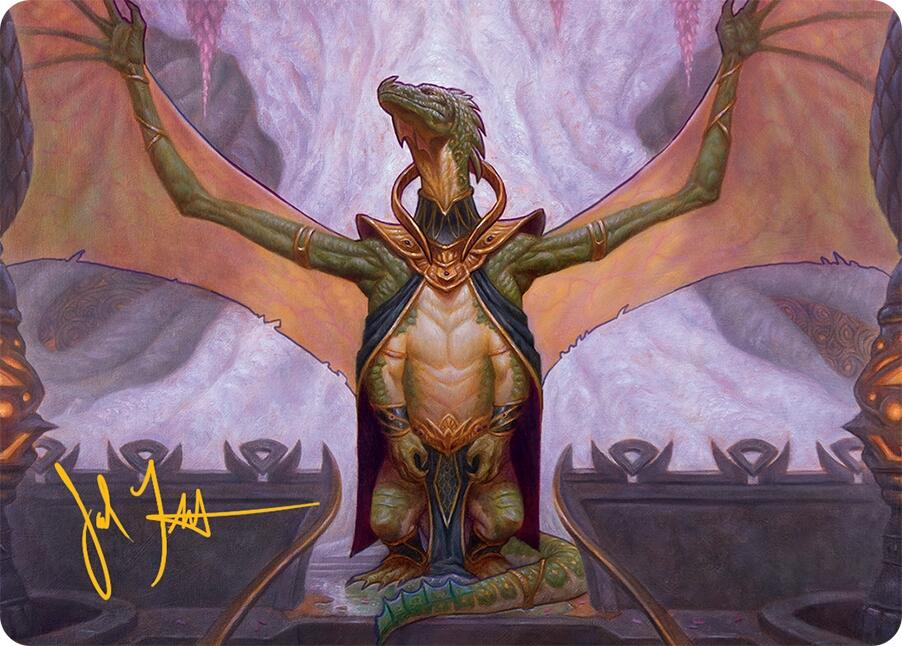 Kheru Goldkeeper Art Card (36/54) (Gold-Stamped Signature) [Tarkir: Dragonstorm Art Series] | I Want That Stuff Brandon