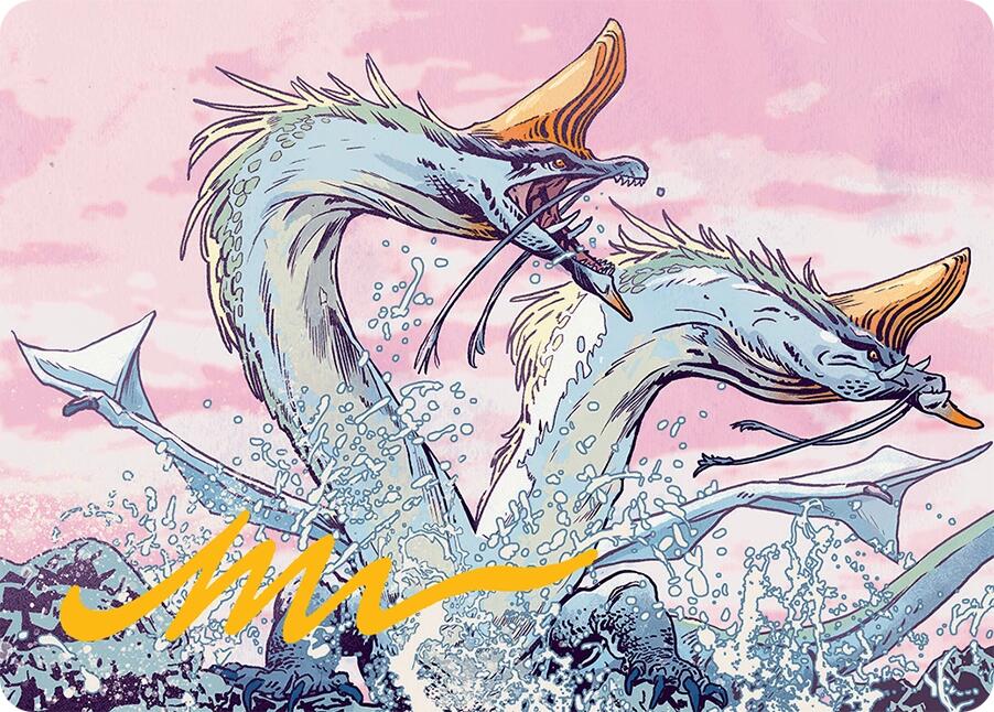 Twinmaw Stormbrood Art Card (39/54) (Gold-Stamped Signature) [Tarkir: Dragonstorm Art Series] | I Want That Stuff Brandon