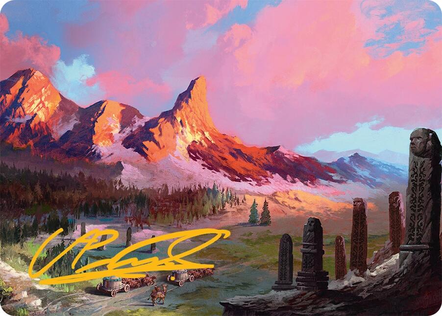 Rugged Highlands Art Card (29/54) (Gold-Stamped Signature) [Tarkir: Dragonstorm Art Series] | I Want That Stuff Brandon