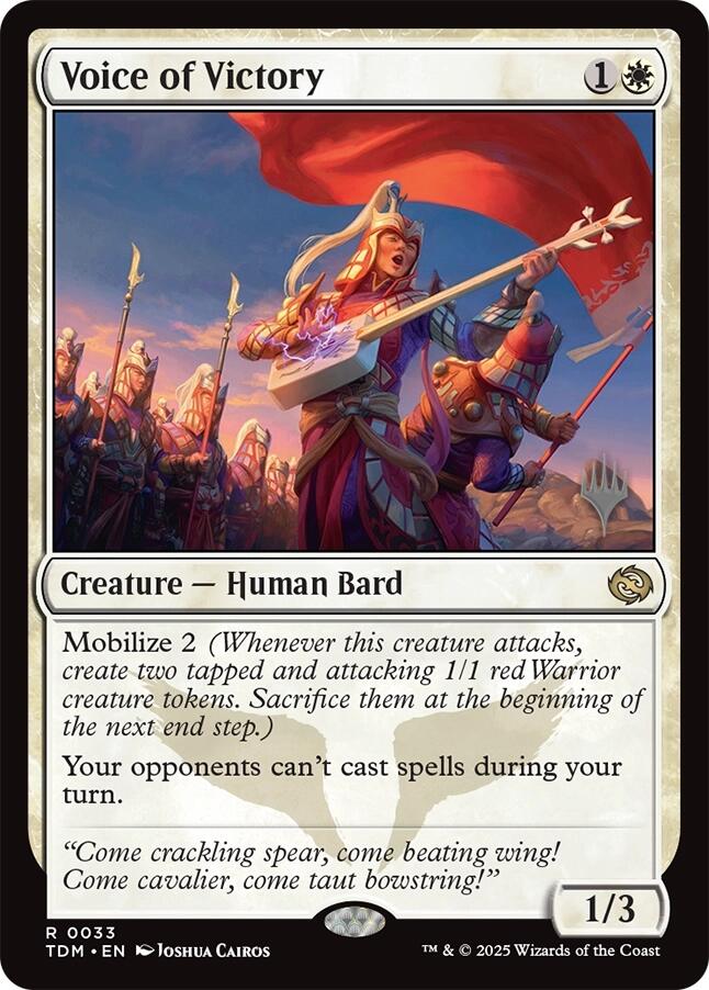 Voice of Victory (Promo Pack) [Tarkir: Dragonstorm Promos] | I Want That Stuff Brandon