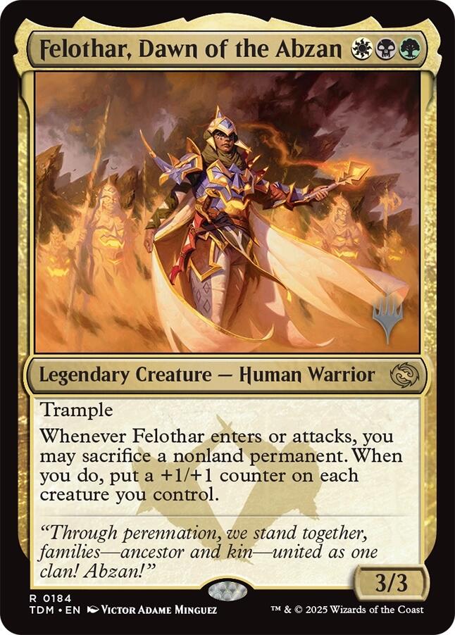 Felothar, Dawn of the Abzan [Tarkir: Dragonstorm Promos] | I Want That Stuff Brandon