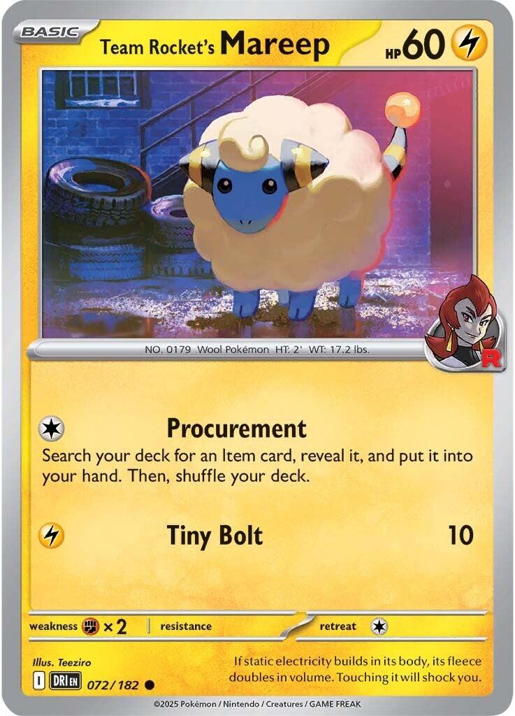 Team Rocket's Mareep (072/182) [Scarlet & Violet: Destined Rivals] | I Want That Stuff Brandon