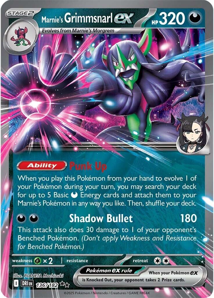 Marnie's Grimmsnarl ex (136/182) [Scarlet & Violet: Destined Rivals] | I Want That Stuff Brandon