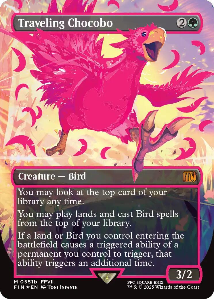 Traveling Chocobo (Borderless) (Neon Ink Pink) [FINAL FANTASY] | I Want That Stuff Brandon