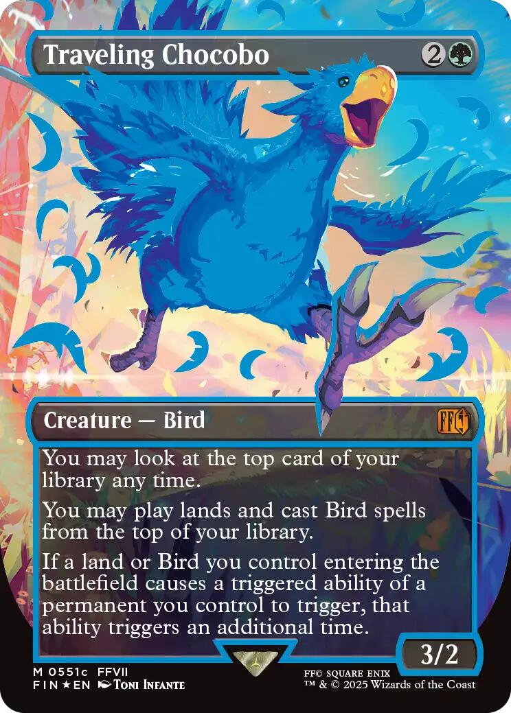 Traveling Chocobo (Borderless) (Neon Ink Blue) [FINAL FANTASY] | I Want That Stuff Brandon