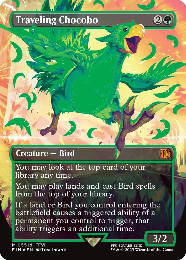 Traveling Chocobo (Borderless) (Neon Ink Green) [FINAL FANTASY] | I Want That Stuff Brandon