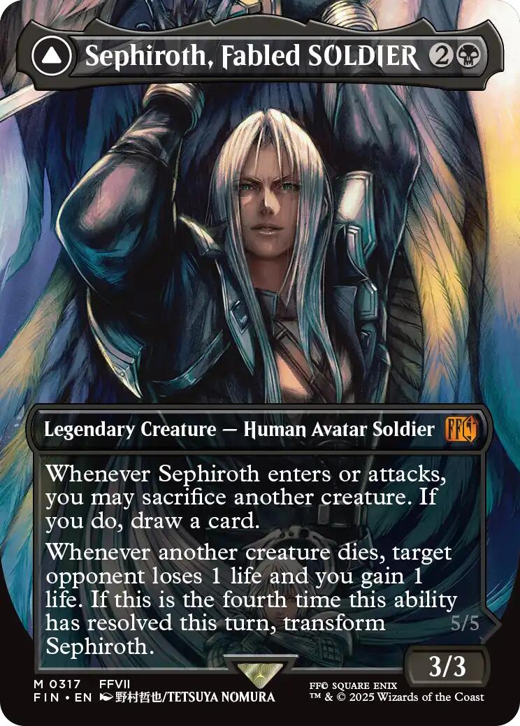 Sephiroth, Fabled SOLDIER // Sephiroth, One-Winged Angel (Borderless) (0317) [FINAL FANTASY] | I Want That Stuff Brandon