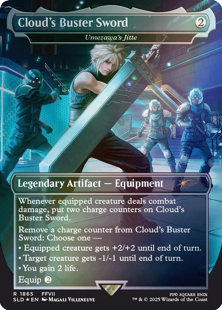 Cloud's Buster Sword - Umezawa's Jitte (Rainbow Foil) [Secret Lair Drop Series] | I Want That Stuff Brandon