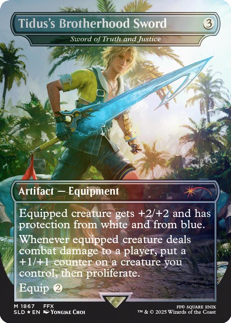 Tidus's Brotherhood Sword - Sword of Truth and Justice (Rainbow Foil) [Secret Lair Drop Series] | I Want That Stuff Brandon
