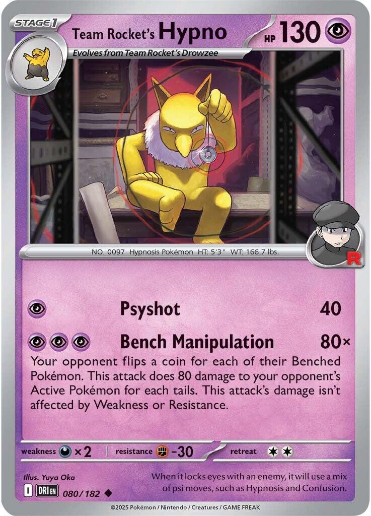 Team Rocket's Hypno (080/182) [Scarlet & Violet: Destined Rivals] | I Want That Stuff Brandon