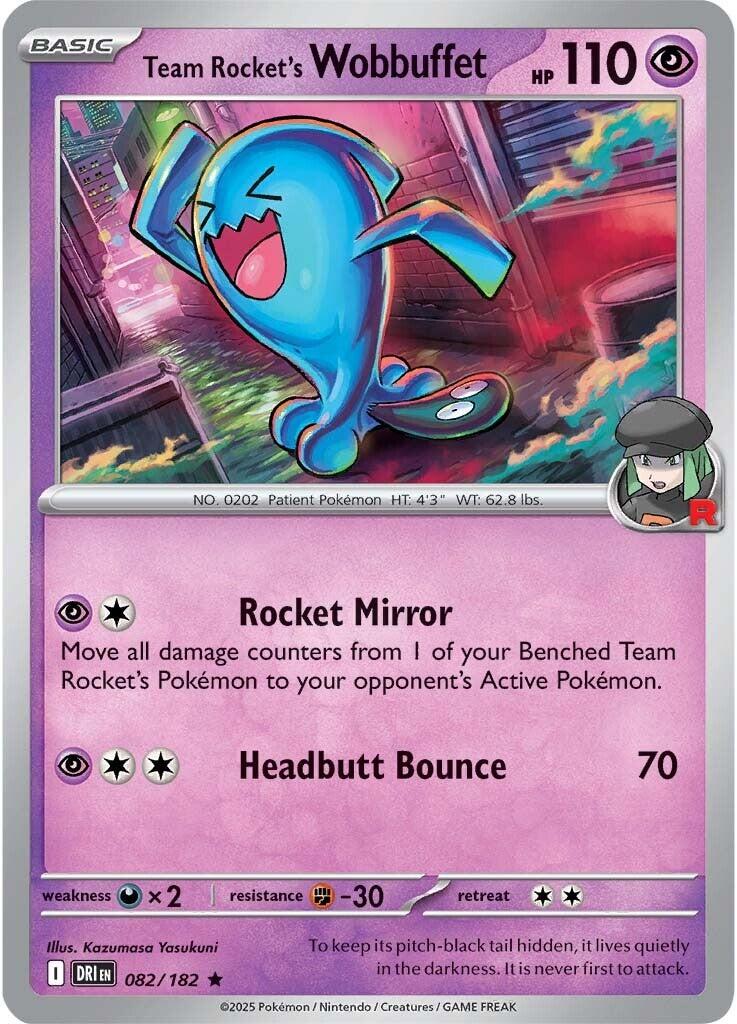 Team Rocket's Wobbuffet (082/182) [Scarlet & Violet: Destined Rivals] | I Want That Stuff Brandon