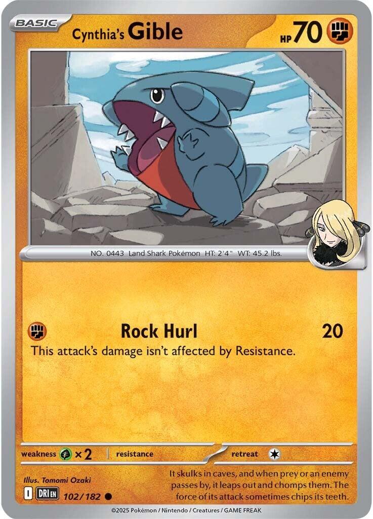Cynthia's Gible (102/182) [Scarlet & Violet: Destined Rivals] | I Want That Stuff Brandon