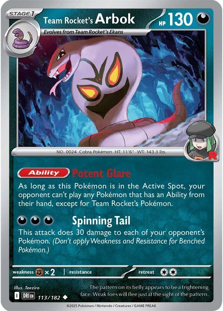 Team Rocket's Arbok (113/182) [Scarlet & Violet: Destined Rivals] | I Want That Stuff Brandon