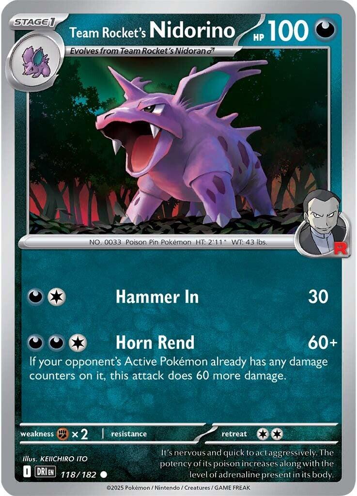 Team Rocket's Nidorino (118/182) [Scarlet & Violet: Destined Rivals] | I Want That Stuff Brandon