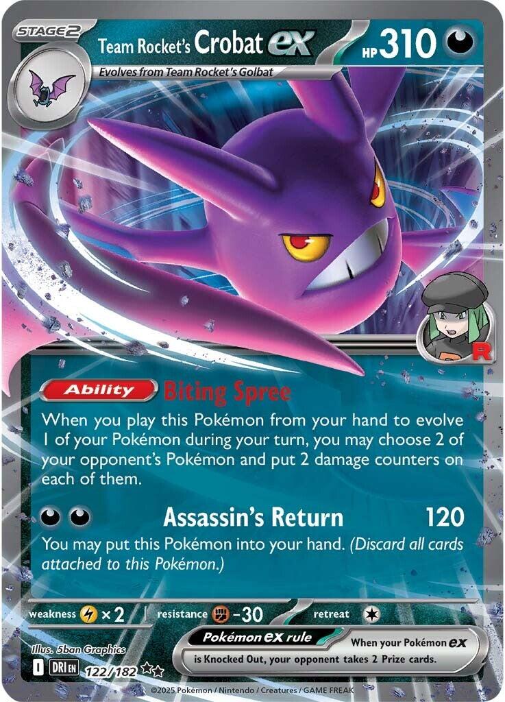 Team Rocket's Crobat ex (122/182) [Scarlet & Violet: Destined Rivals] | I Want That Stuff Brandon