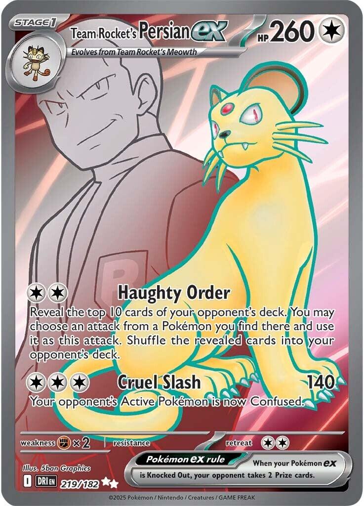 Team Rocket's Persian ex (219/182) [Scarlet & Violet: Destined Rivals] | I Want That Stuff Brandon