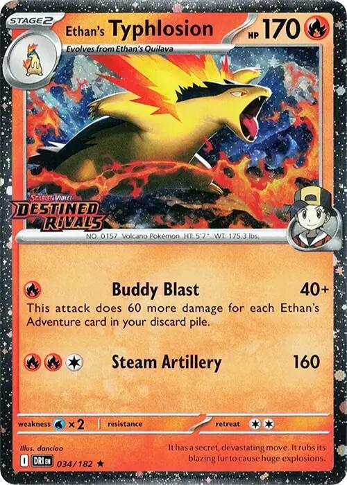 Ethan's Typhlosion (034/182) (Destined Rivals Stamp) [Scarlet & Violet: Destined Rivals] | I Want That Stuff Brandon