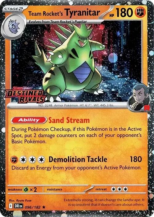 Team Rocket's Tyranitar (096/182) (Destined Rivals Stamp) [Scarlet & Violet: Destined Rivals] | I Want That Stuff Brandon