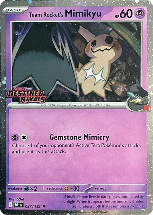 Team Rocket's Mimikyu (087/182) (Destined Rivals Stamp) [Scarlet & Violet: Destined Rivals] | I Want That Stuff Brandon