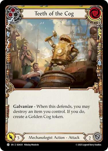 Teeth of the Cog (Yellow) [SEA031] (High Seas)  Rainbow Foil | I Want That Stuff Brandon