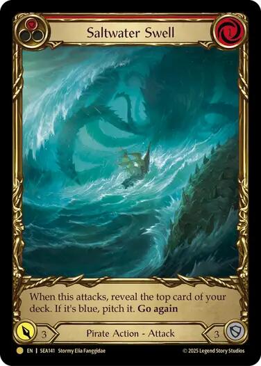 Saltwater Swell (Red) (Treasure) [SEA141] (High Seas)  Cold Foil | I Want That Stuff Brandon