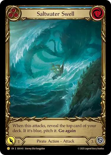 Saltwater Swell (Blue) (Treasure) [SEA143] (High Seas)  Cold Foil | I Want That Stuff Brandon