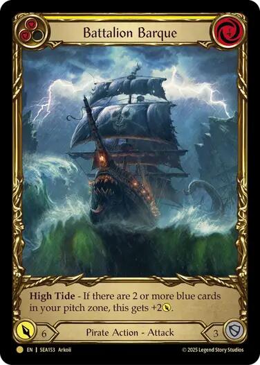 Battalion Barque (Yellow) (Treasure) [SEA153] (High Seas)  Cold Foil | I Want That Stuff Brandon