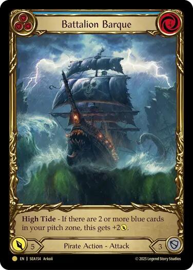 Battalion Barque (Blue) (Treasure) [SEA154] (High Seas)  Cold Foil | I Want That Stuff Brandon