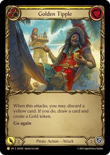 Golden Tipple (Yellow) (Treasure) [SEA160] (High Seas)  Cold Foil | I Want That Stuff Brandon